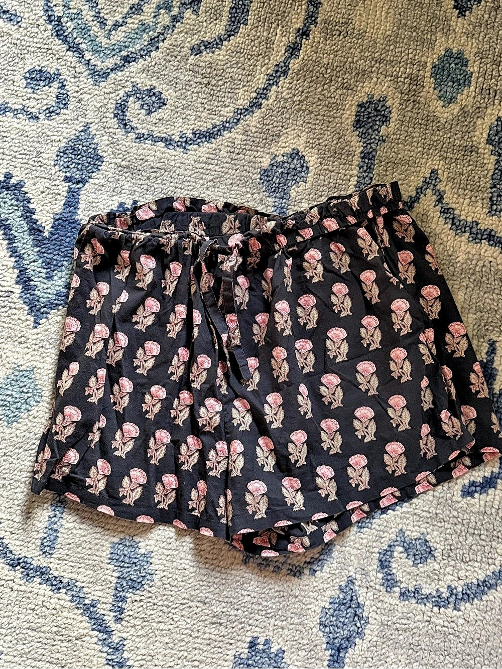 Pink Chicken Floral Shorts in Black & Pink